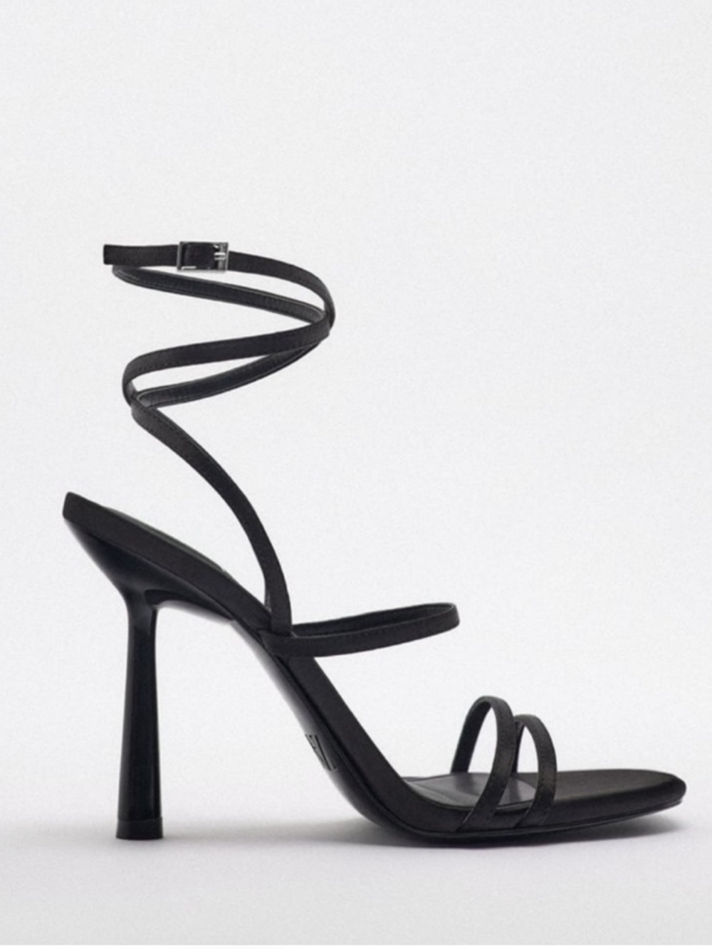 ZARA Strappy Black High Heel Sandals - Size 39 (US 8) - NWT